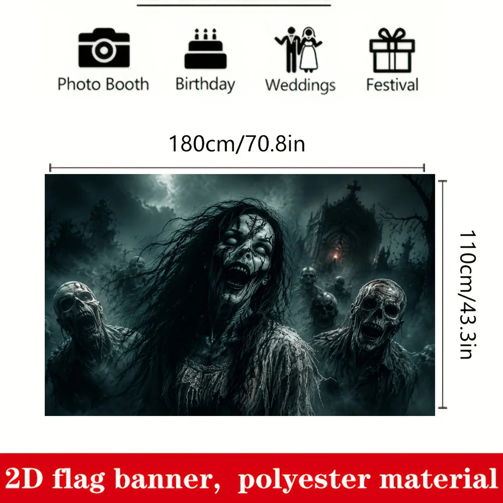 Halloween Zombie Photo Backdrop