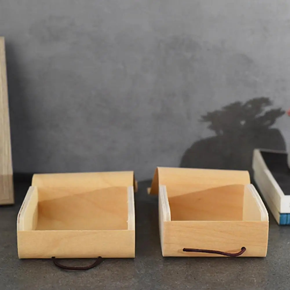 Wood Jewelry Box with Lid & Gold Lock