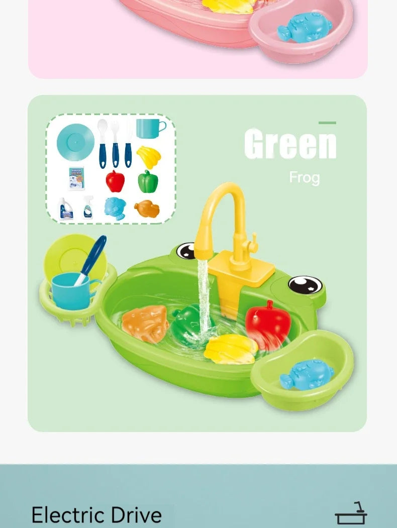 Kids Electric Kitchen Sink Play Set