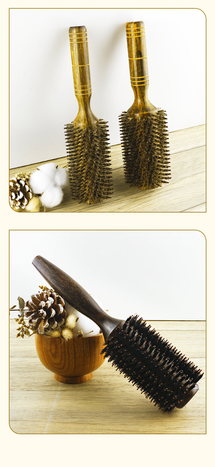 Professional Salon Boar Bristle Round Hair Brush