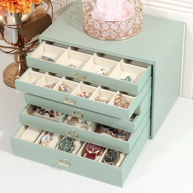 Large Leather Jewelry Storage Box