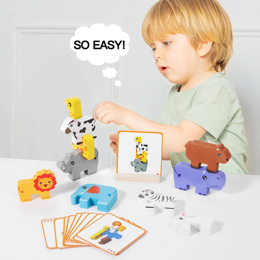 Kids Wooden Animal Stacker Toy