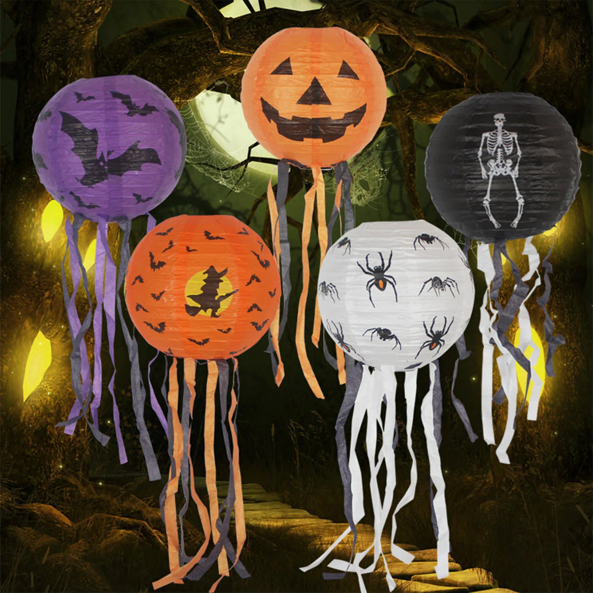 Halloween Paper Lantern with Streamers