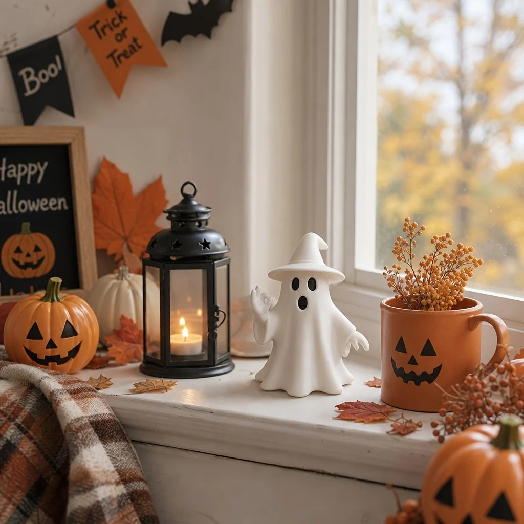 Halloween OK Gesture Ghost Figurine