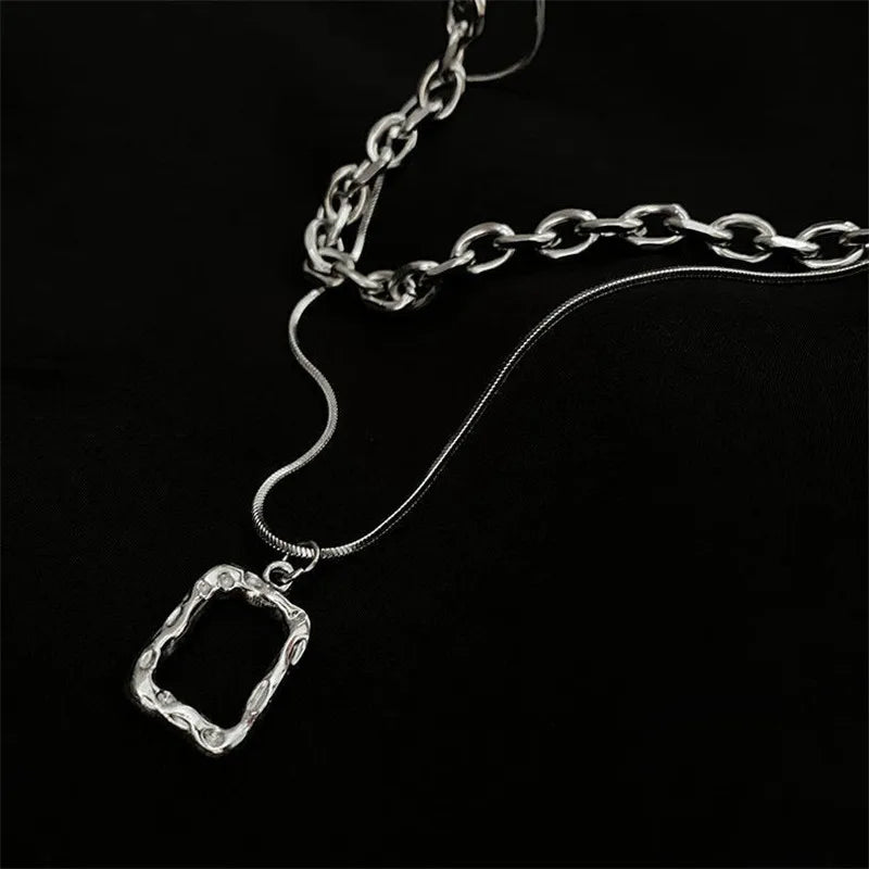 Double Link Layered Chain Necklace