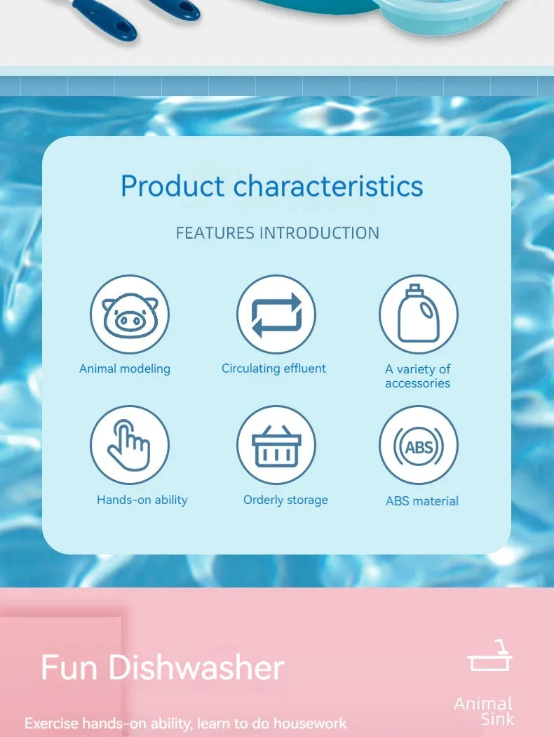 Kids Electric Kitchen Sink Play Set