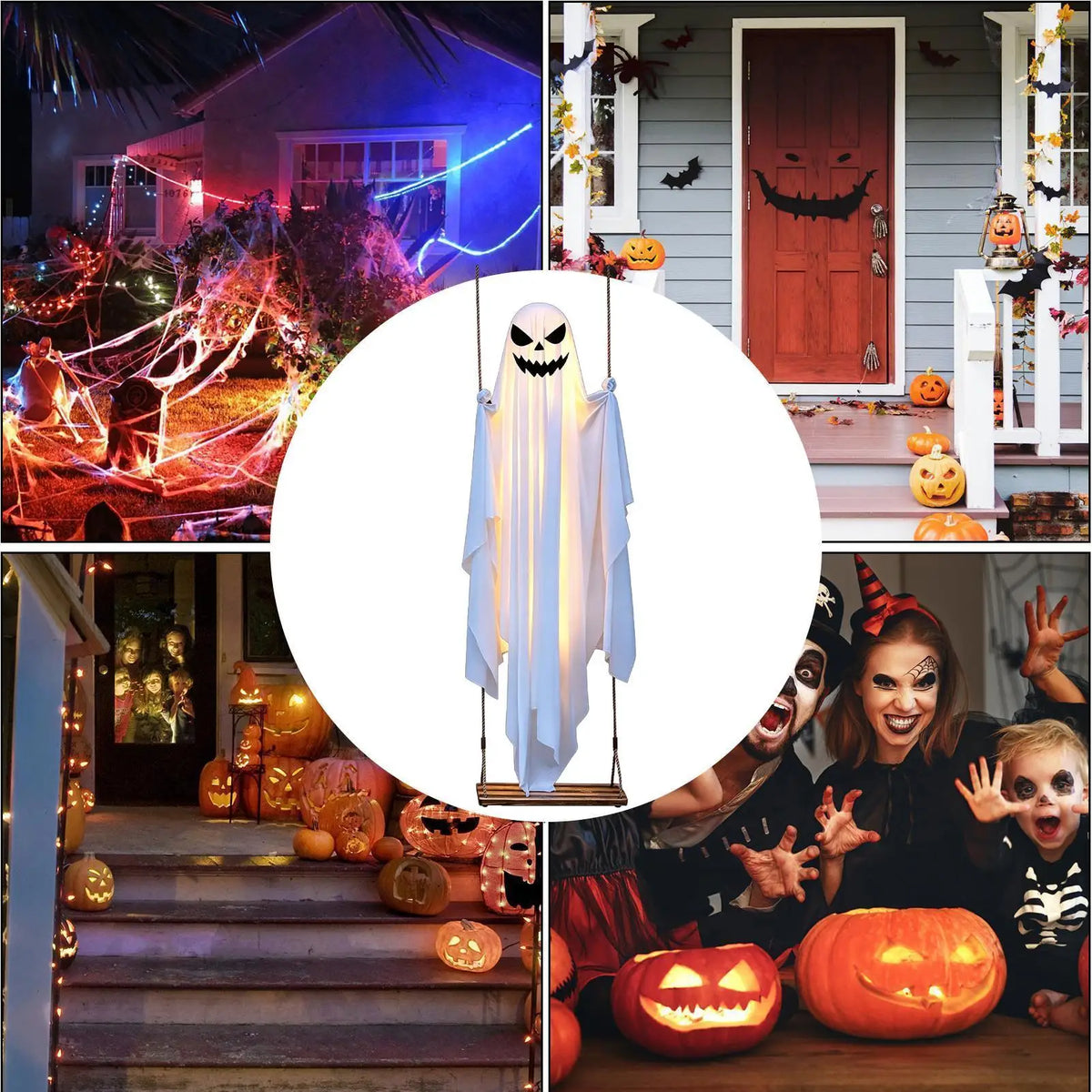 Halloween Light-Up Swinging Ghost