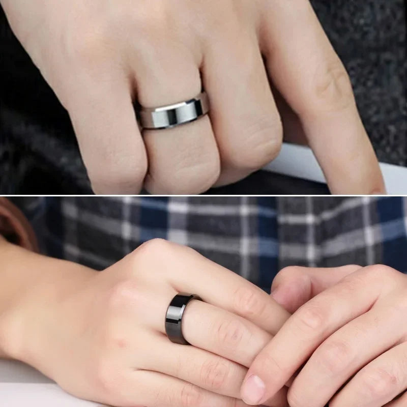 Stainless Steel Men’s Band Ring (Sizes 6–13)