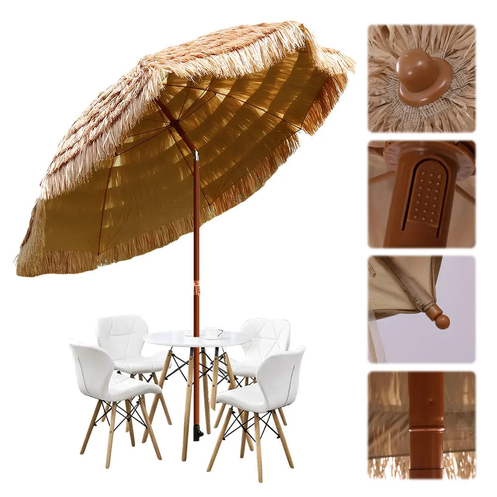 Large 8-Rib Tiki Beach Umbrella