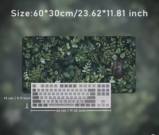 Dark Botanical Desk Mat - 60 x 30 cm