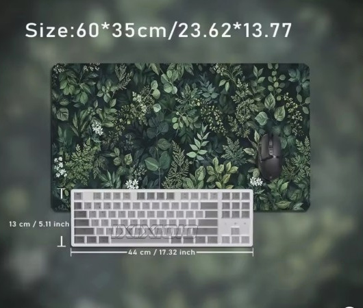 Dark Botanical Desk Mat - 60 x 35 cm