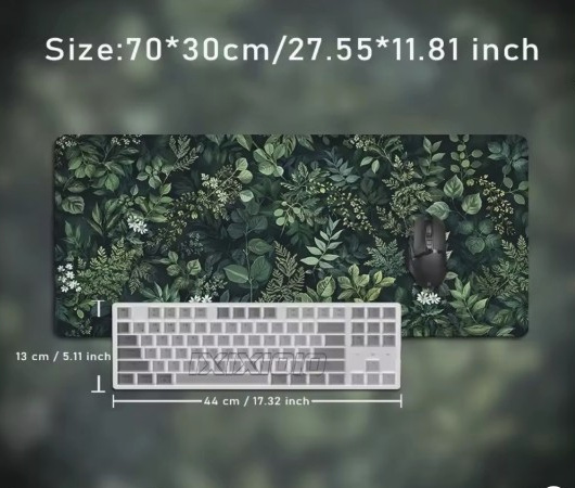 Dark Botanical Desk Mat - 70 x 30 cm
