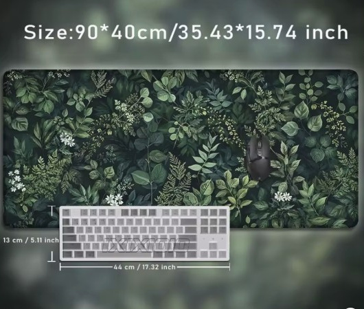 Dark Botanical Desk Mat - 90 x 40 cm