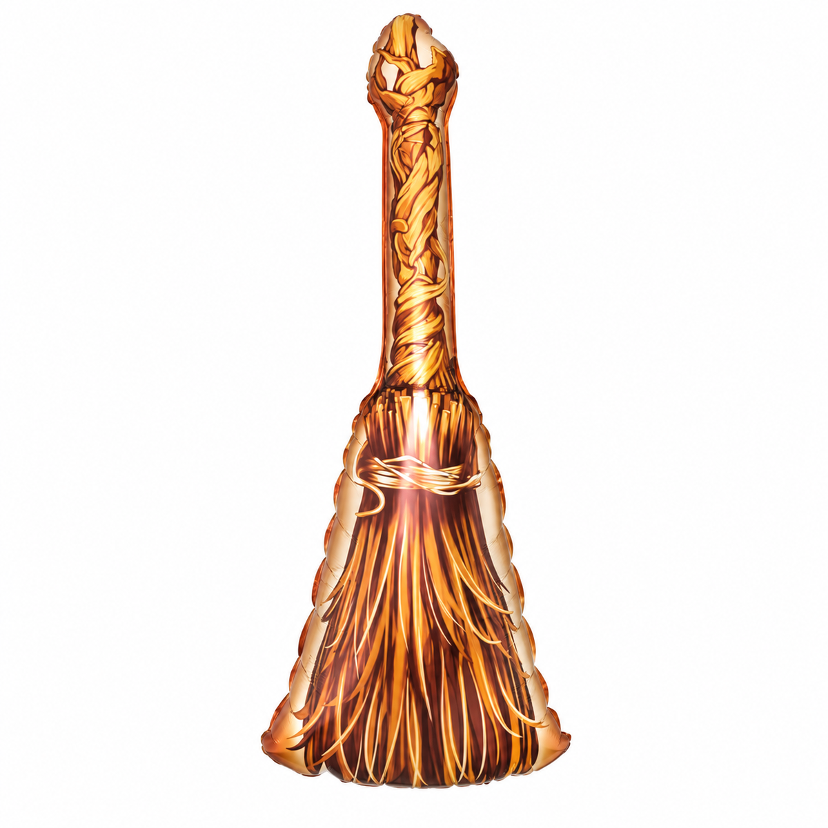 Halloween broom foil balloon on white background