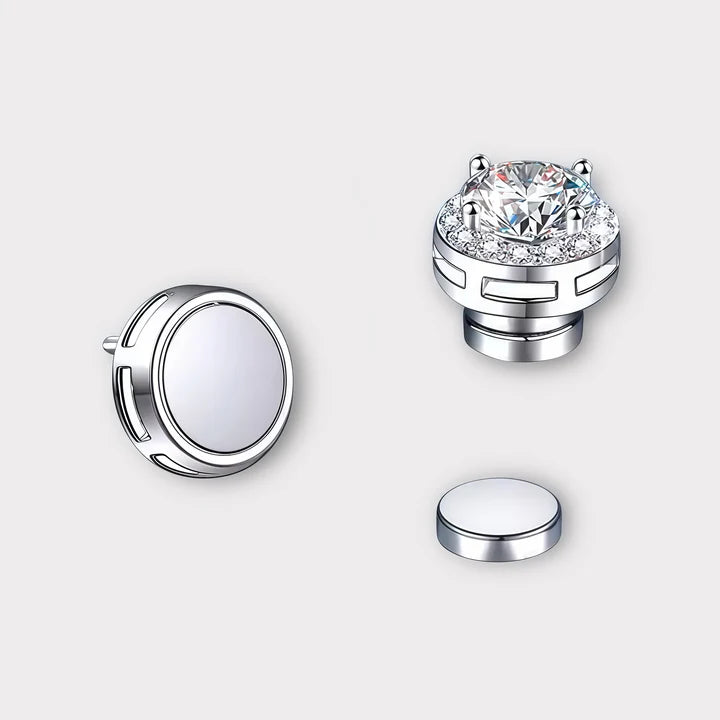 Moissanite Magnetic Halo Earrings