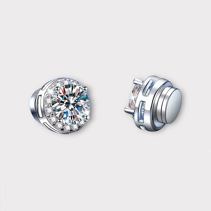 Moissanite Magnetic Halo Earrings