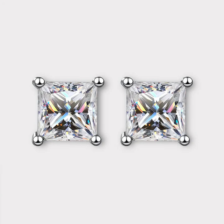 Princess Cut Moissanite Earrings