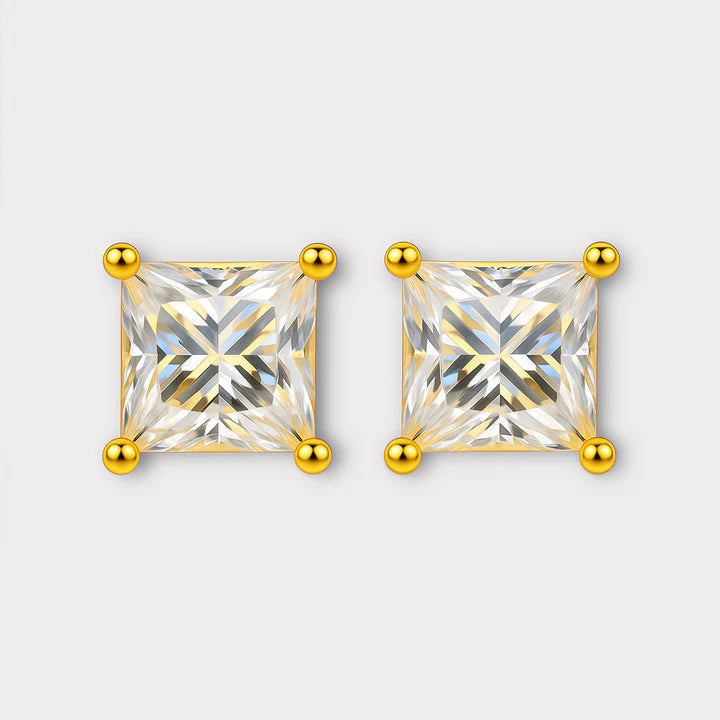 Princess Cut Moissanite Earrings